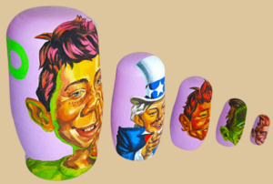 Alfred E. Neuman MAD nesting doll handmade