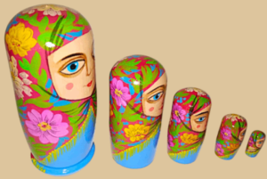 Traditional Russian nesting doll handmade